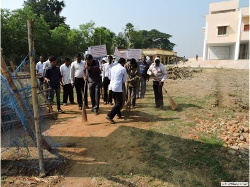 SWACHH BHARAT MISSION AT BUDHA VIHAR HIGH SCHOOL & AT KURUMA, STATE PROTECTED BUDDHIST SITE ON 23.12.14 BY ARCHAEOLOGICAL MUSEUM ,KONARK, A.S.I.